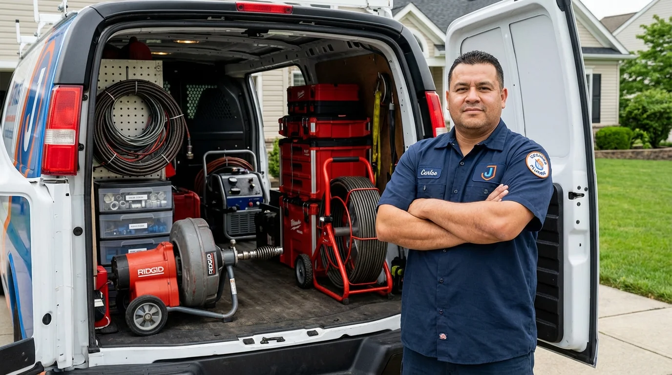 Professional drain cleaning equipment and Johns Plumbing LLC plumber in San Ramon
