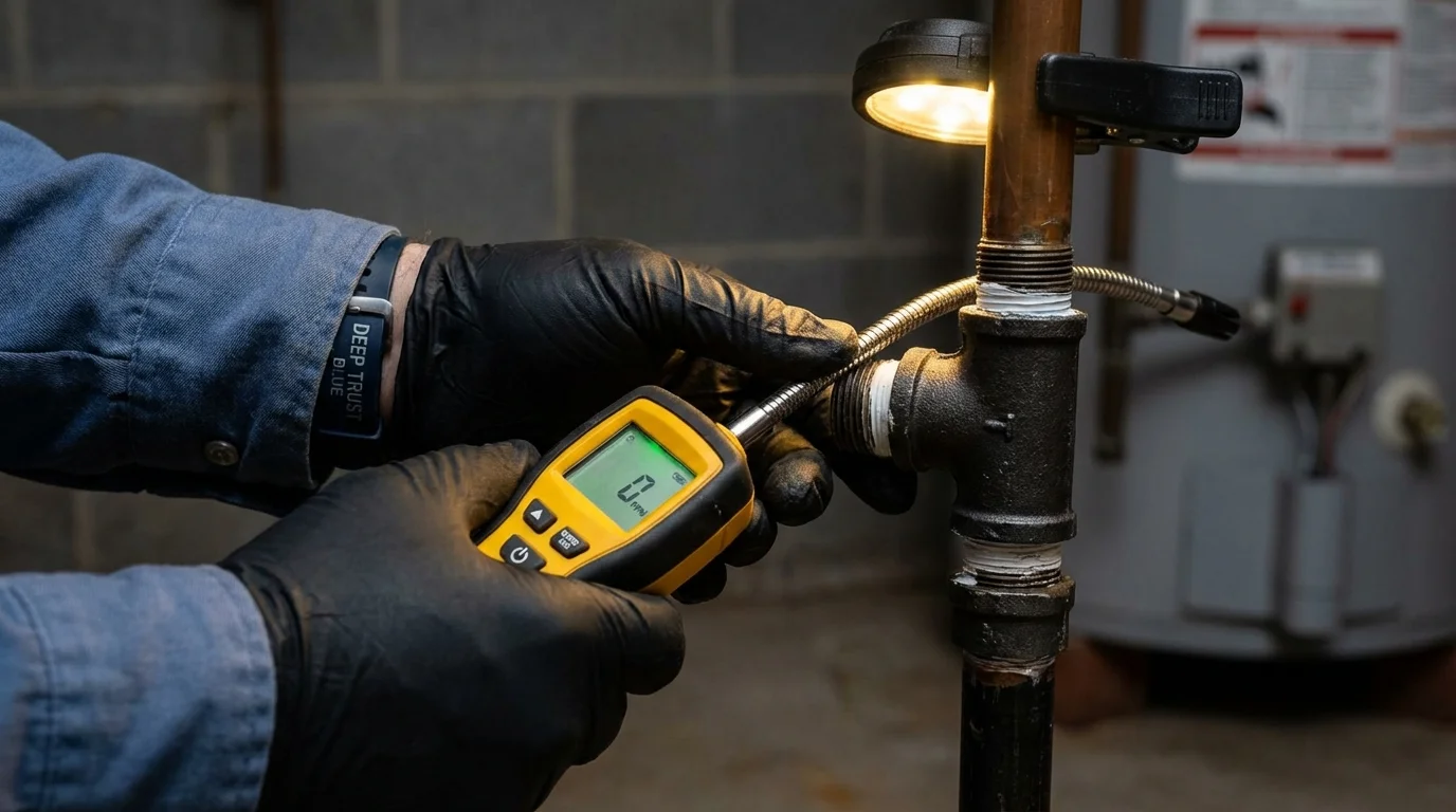 Gas leak detection with electronic sniffer by Johns Plumbing LLC in San Ramon
